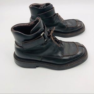 Prada vintage brown leather combat boots